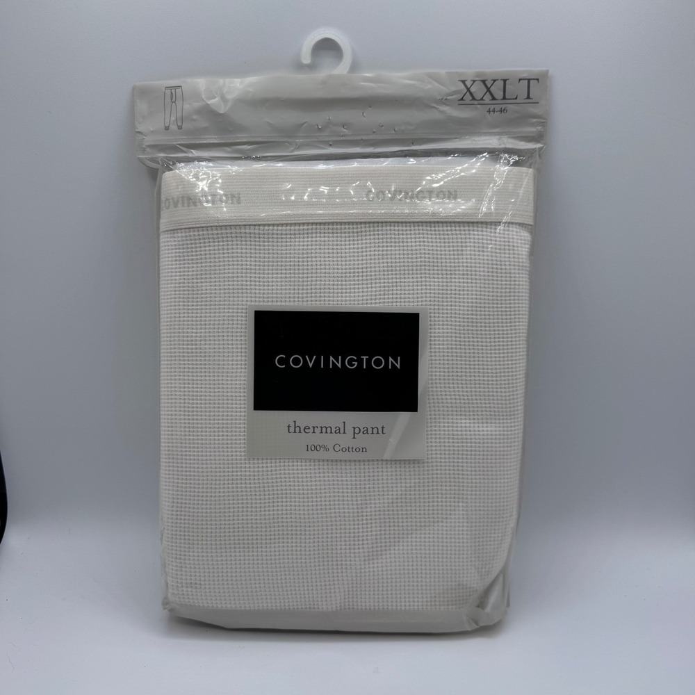 Covington Mens White Waffle Knit Thermal Pant 100% Cotton XXLT 44-46 Tall NIP